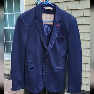 Zara Blue Sport Coat Classic Cut Mens Sz 38 EUC